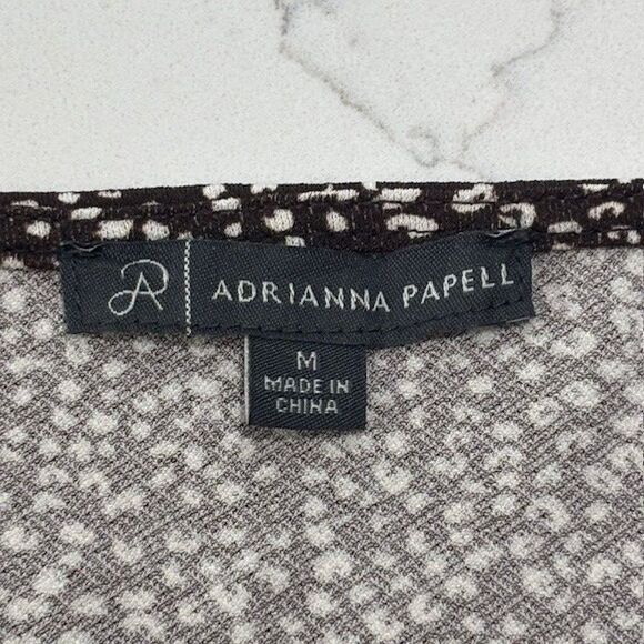 Adrianna Papell | Women's Brown Long Sleeve Flowy Blouse Size M Boho Fall Autumn - Picture 13 of 15